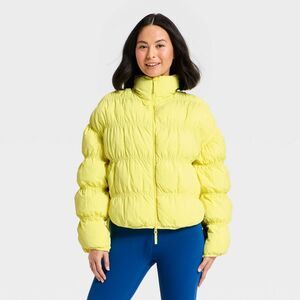 JoyLab - Women's Puffer Jacket - JoyLab Yellow L Yellow